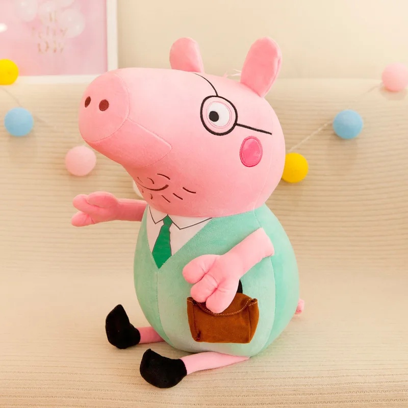 Soft Peppas Pig George Plush Toy Dad Mom Granny Grandpa Pig Stuffed Animal Doll Room Decoration Pillow Keychain Boys Kids Gift