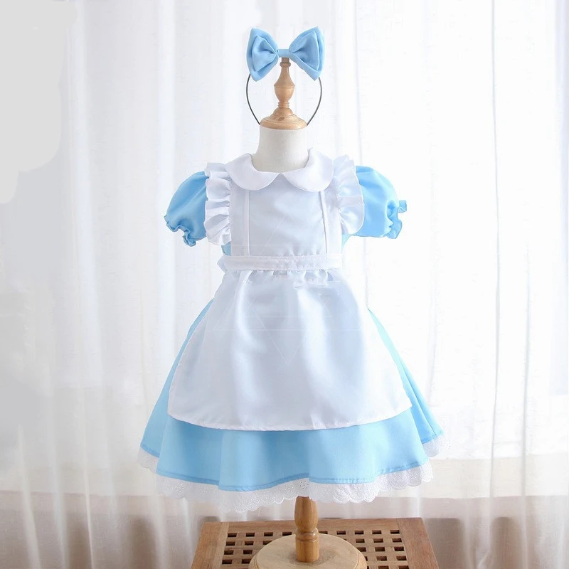 Halloween New Design Kid Alice fancy dress carnival Lolita Apron Maid Cosplay Dress Cosplay Costume