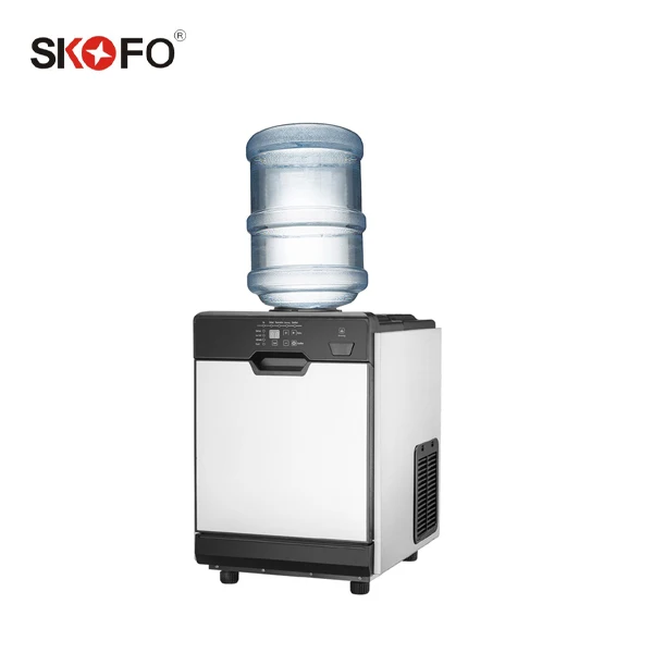 Countertop bottle water supply storage capacity cube ice maker machine for commercial bar use