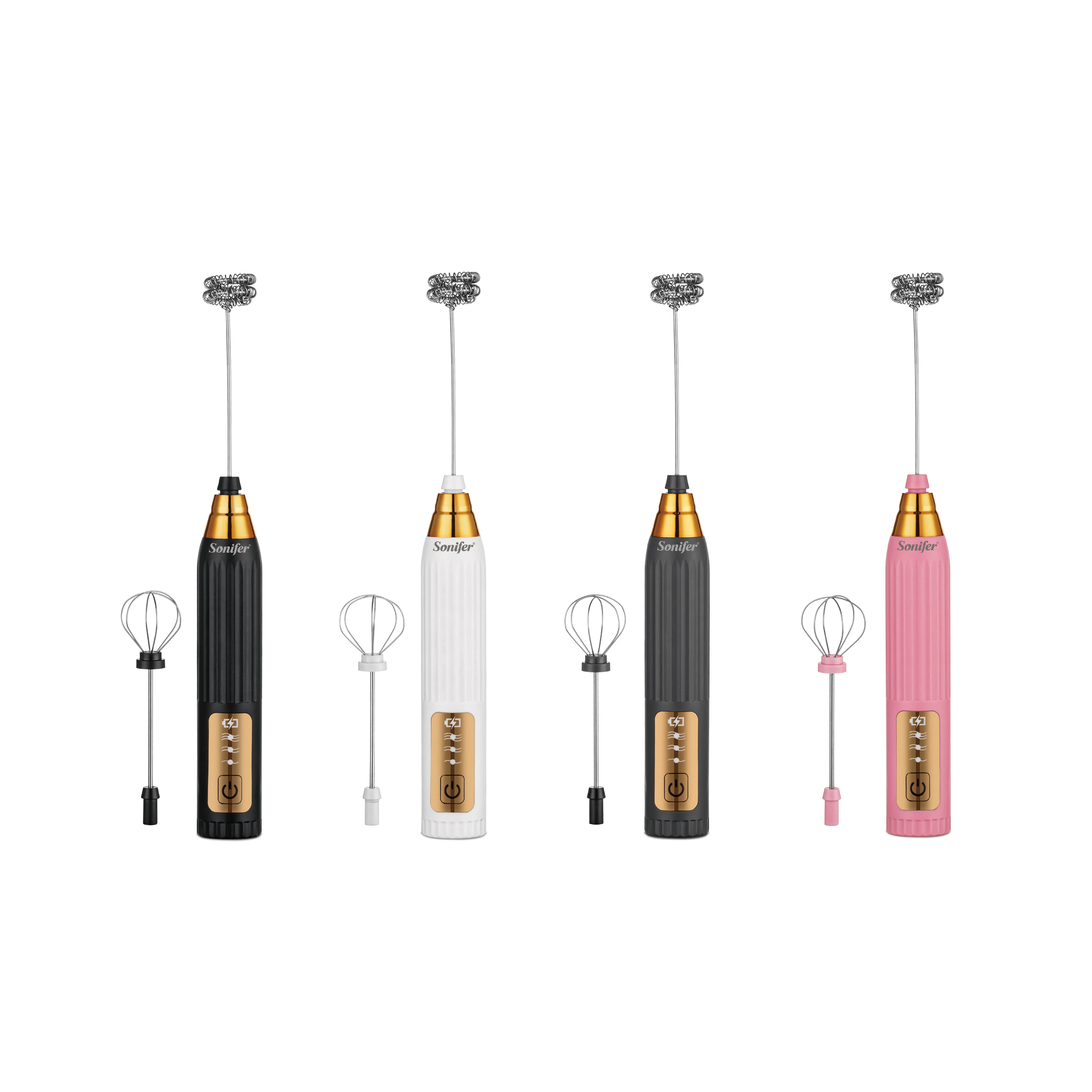 Sonifer SF-8154 Professional Household 304 Stainless Steel Coffee Foam Maker Rechargeable Electric Handheld Milk Frother