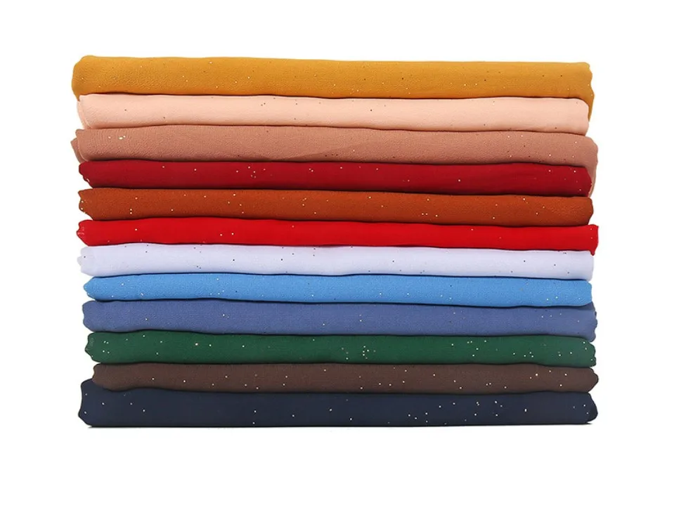 
Latest Hijab Designs Muslim women pearl diamond bubble heavy chiffon stylish square hijabs For Islamic Arab Girls 