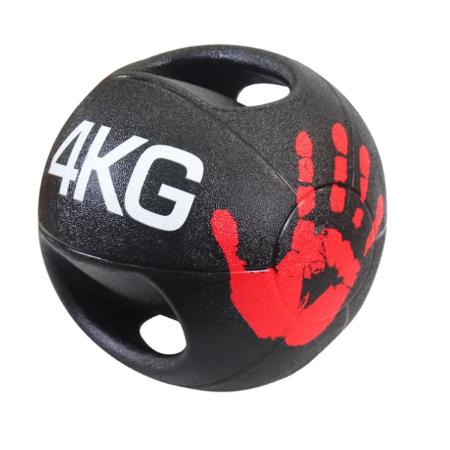 Wholesale dual grip fitness black 3kg 7kg weighted slam medicine ball set with handle