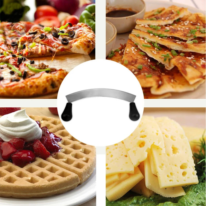 Pizza Cutter Stainless Steel Rocking Pizza Chopper High Quality Kitchen Knife Design Custom Cutter ToolUse For Waffle Cookies