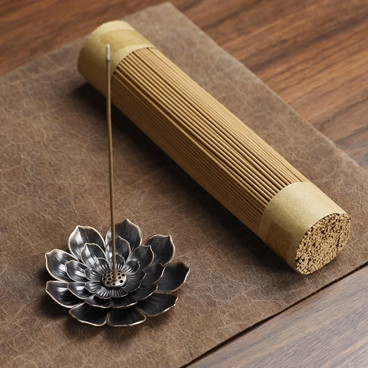 Brass Lotus Incense Stick Holder Porous Indoor Incense Burner Fragrant Pine Scent Featuring Wood Sandalwood