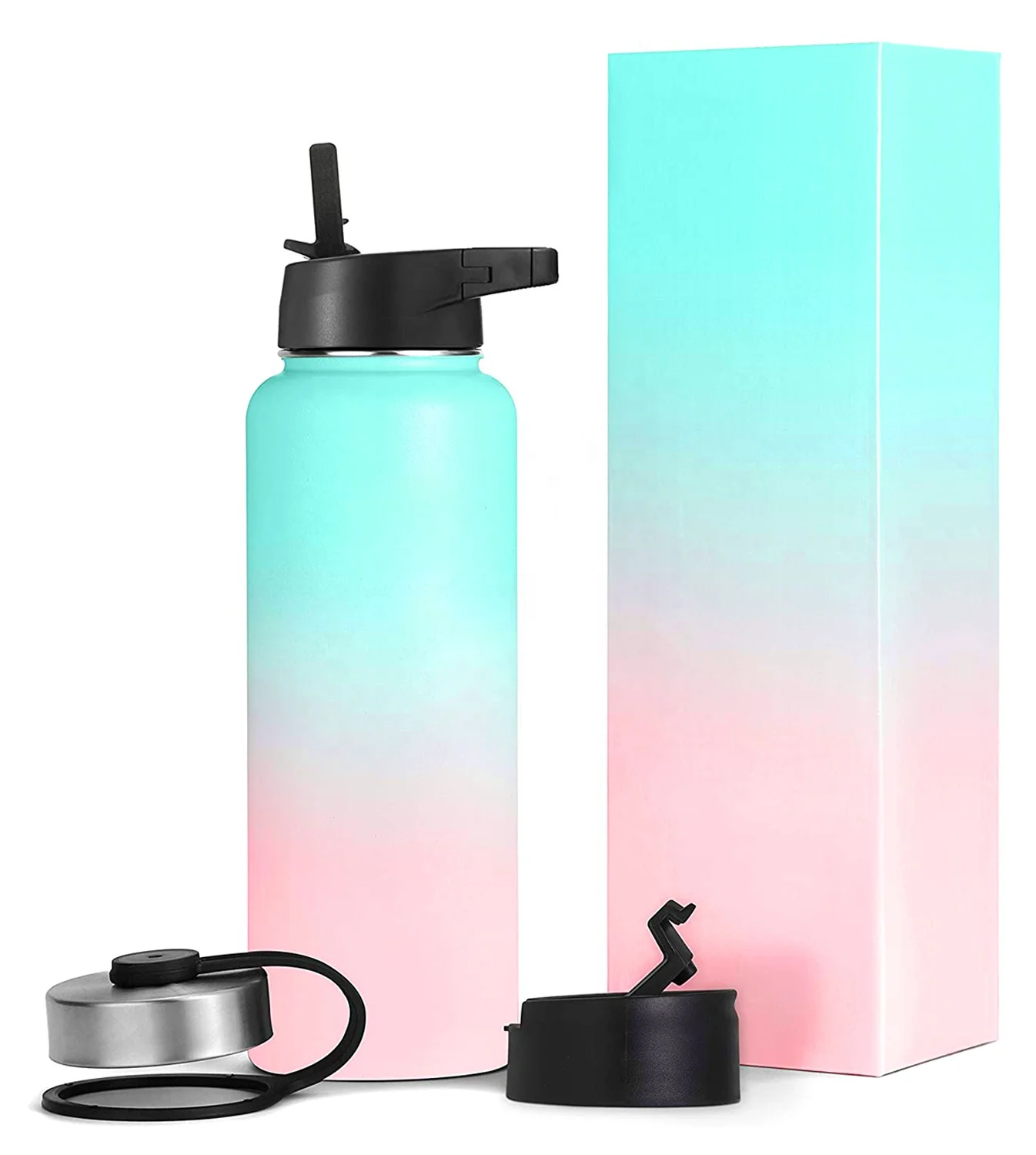 Bpa Free Wide Mouth Sport Double Wall Stainless Steel Vacuum Flask Wholesale Drink Cute Water Bottle Custom Logo