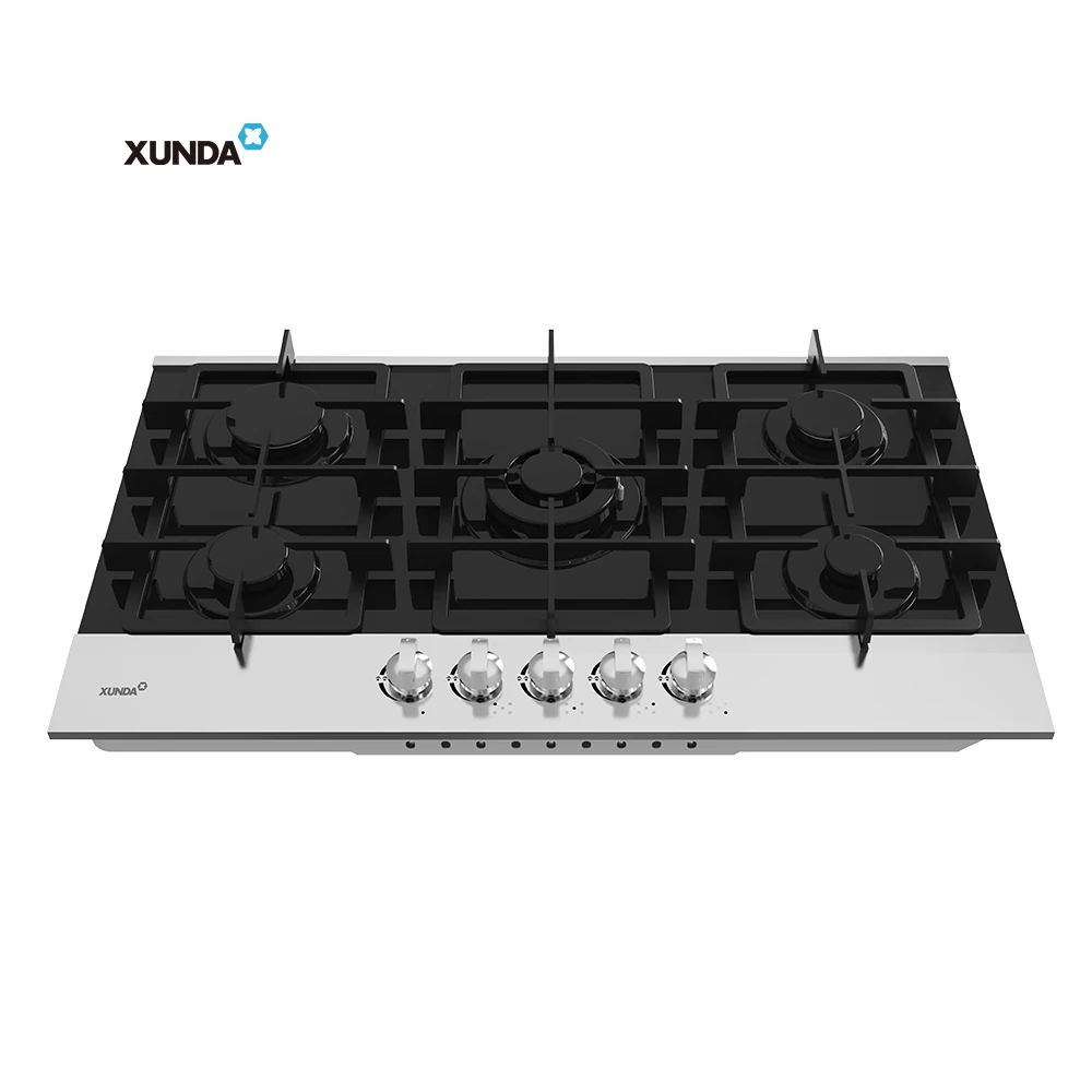 Xunda Cooking Appliances Built In Gas Stove 5 Burners Stainless Steel Gas Cooktops Stove