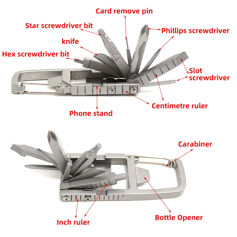 12 in 1 Multi-Functional Stainless Steel Outdoor Folding Screwdrivers Tool High Quality Cabinet Accessories For Camping Hiking