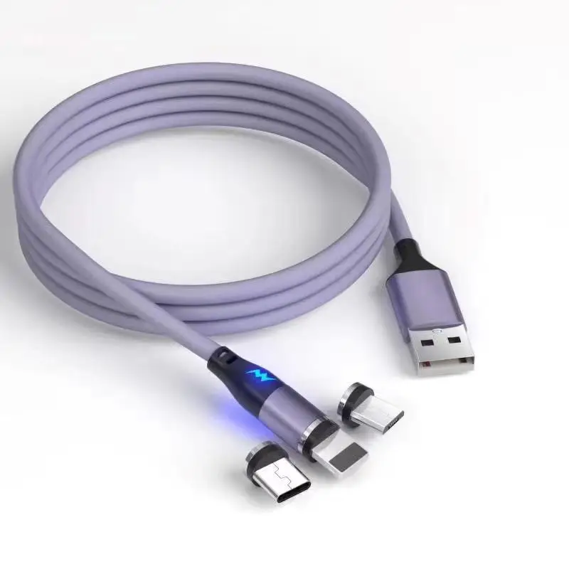 Бесплатная доставка ПВХ + силиконовый материал 3 в 1 Магнитный usb-кабель для