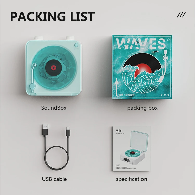 Retro Digital HiFi Speaker Alarm Clock Blue tooth CD Player Portable Color Light Desktop Alarm Clock Speaker Household