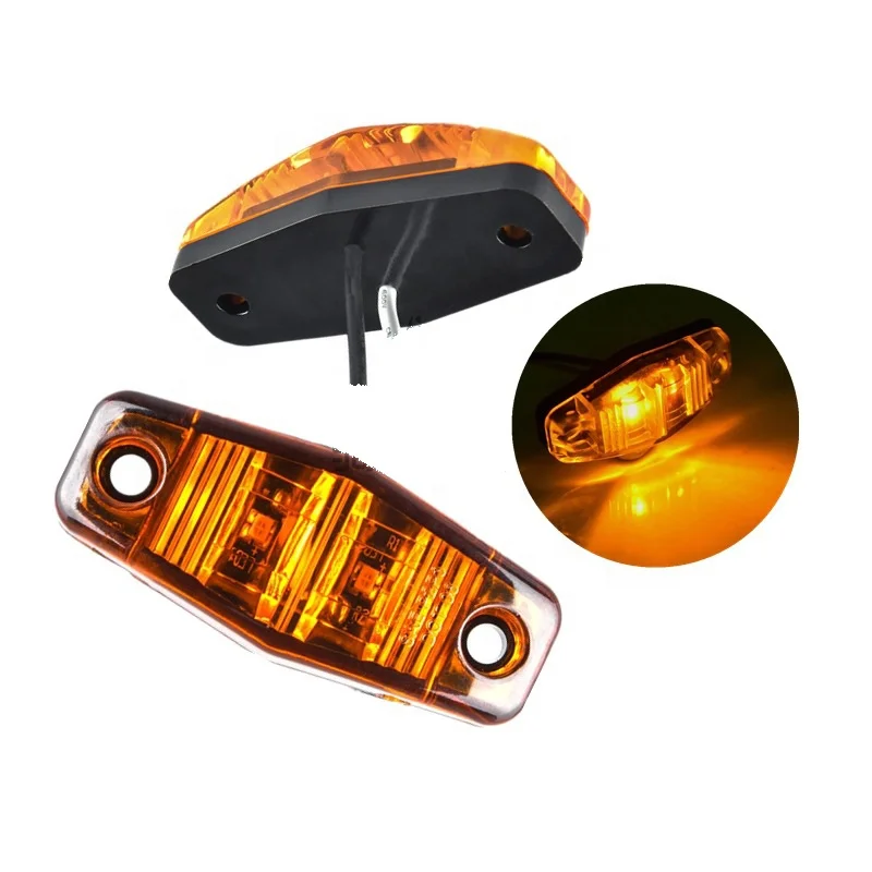 
10V-30V 2LED 2 LED Side Marker Clearance Light Lamp Car Truck Trailer Caravan Lorry Vans clear amber led marker lights 