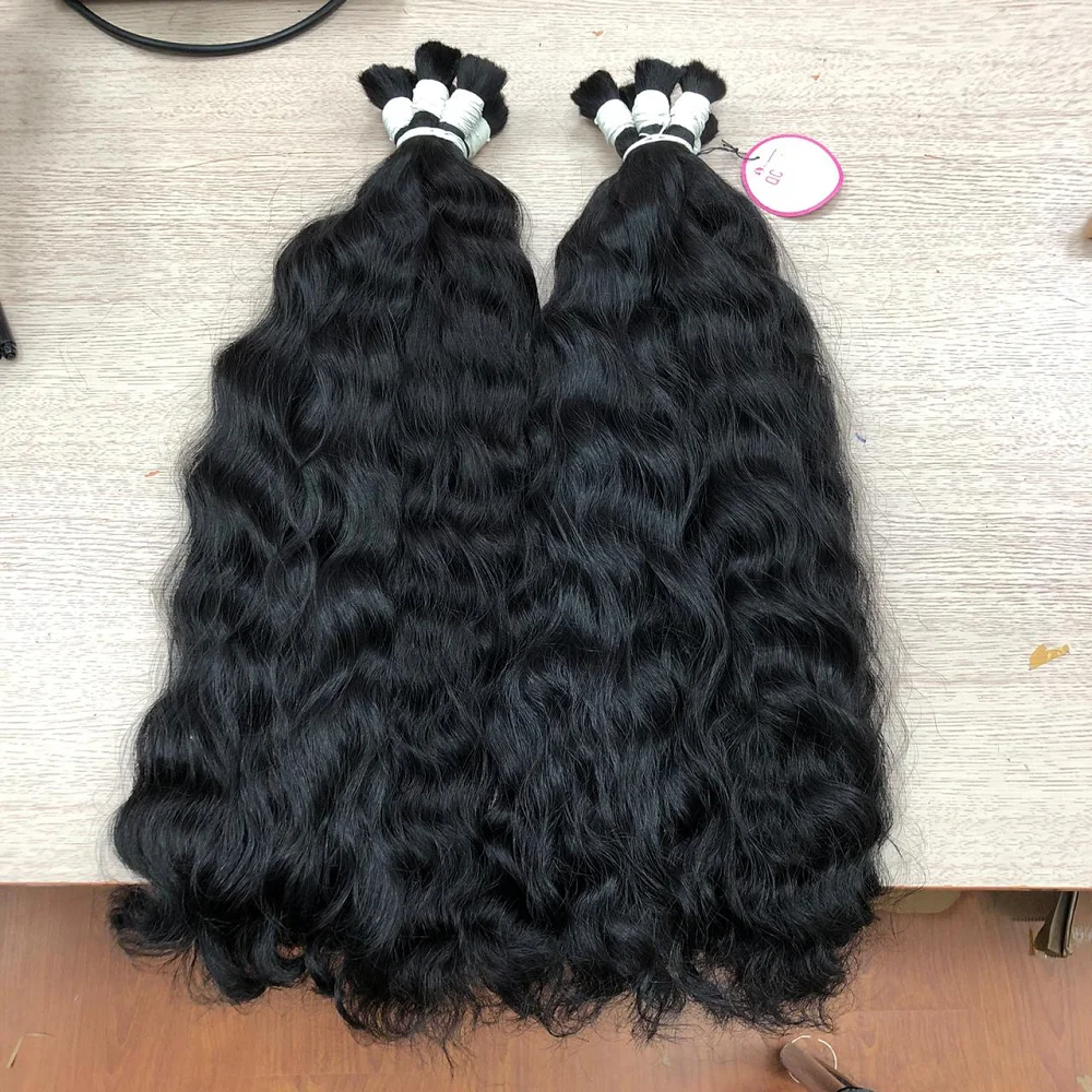 Human Hair Bulk Wholesale price Natural Wavy 6-34 inches in stock virgin cuticle aligned hair double drawn