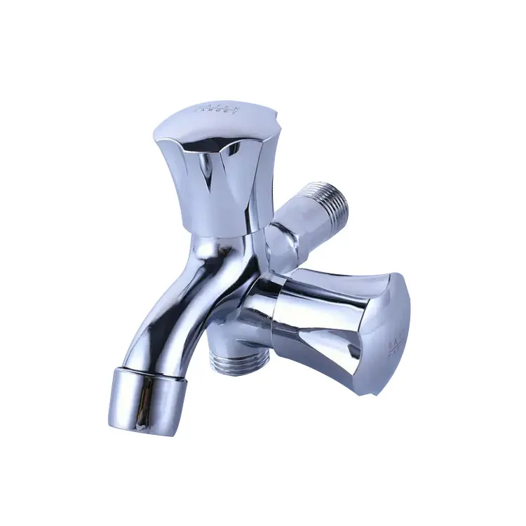 Durable 1 in 2 Out Multi-functional Water Double Handle Faucet Outdoor Garden Washing Machine Mop Tap
