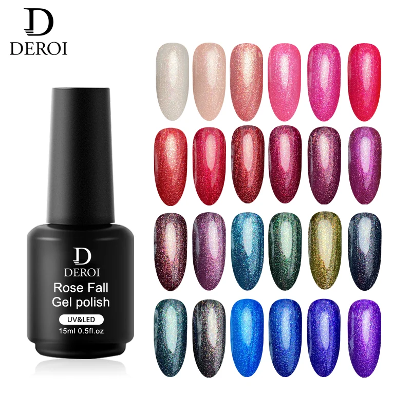 Cos Beauty High Pigmented Glitter Gel Polish Private Label Rose Color reflective glitter gel polish