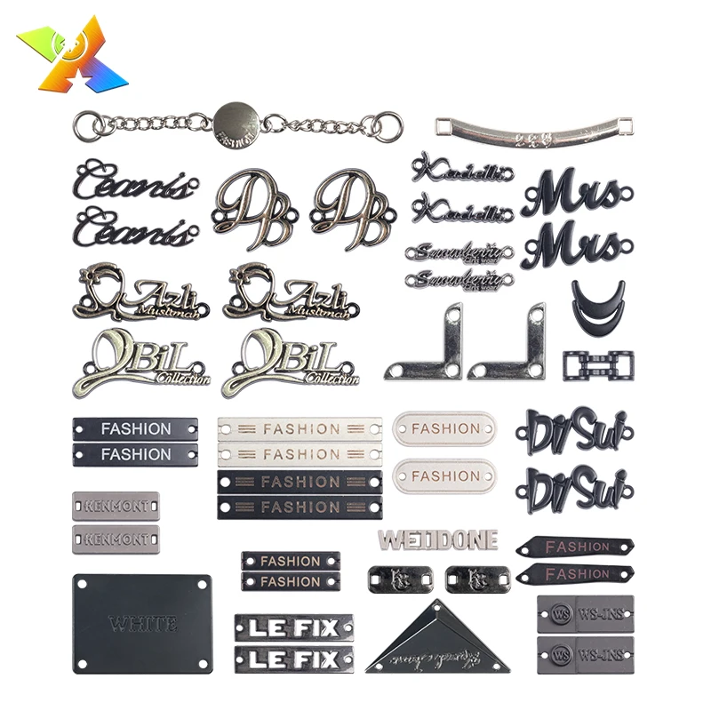 Manufacturer wholesale Customized fashion brand logo eco-friendly metal tag label for clothing and handbag