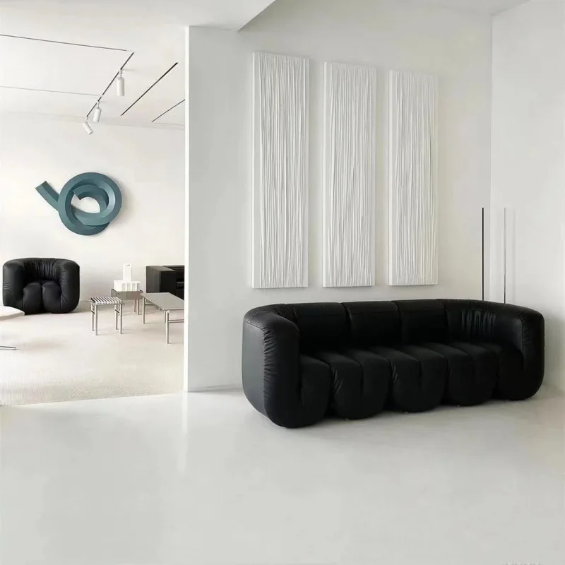 ATUNUS Modern Black Leather the DS 707 Sofa Philippe Malouin sofa living room furniture couches floor relax leisure sofa