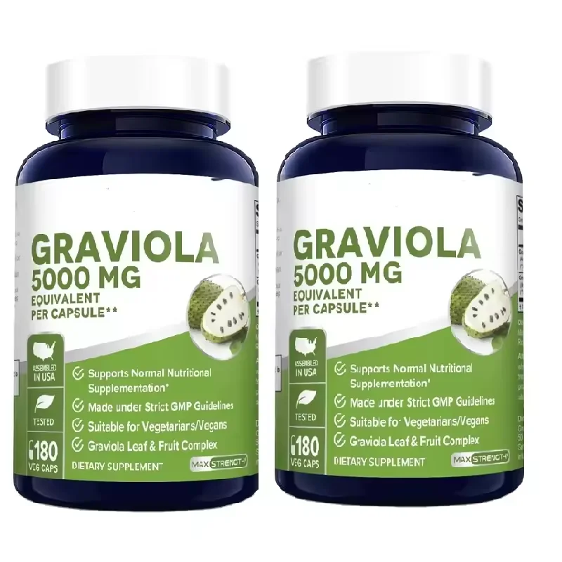 Private Label 500mg Natural Soursop Graviola Fruit And Leaf Extract Capsules From GMP Factory