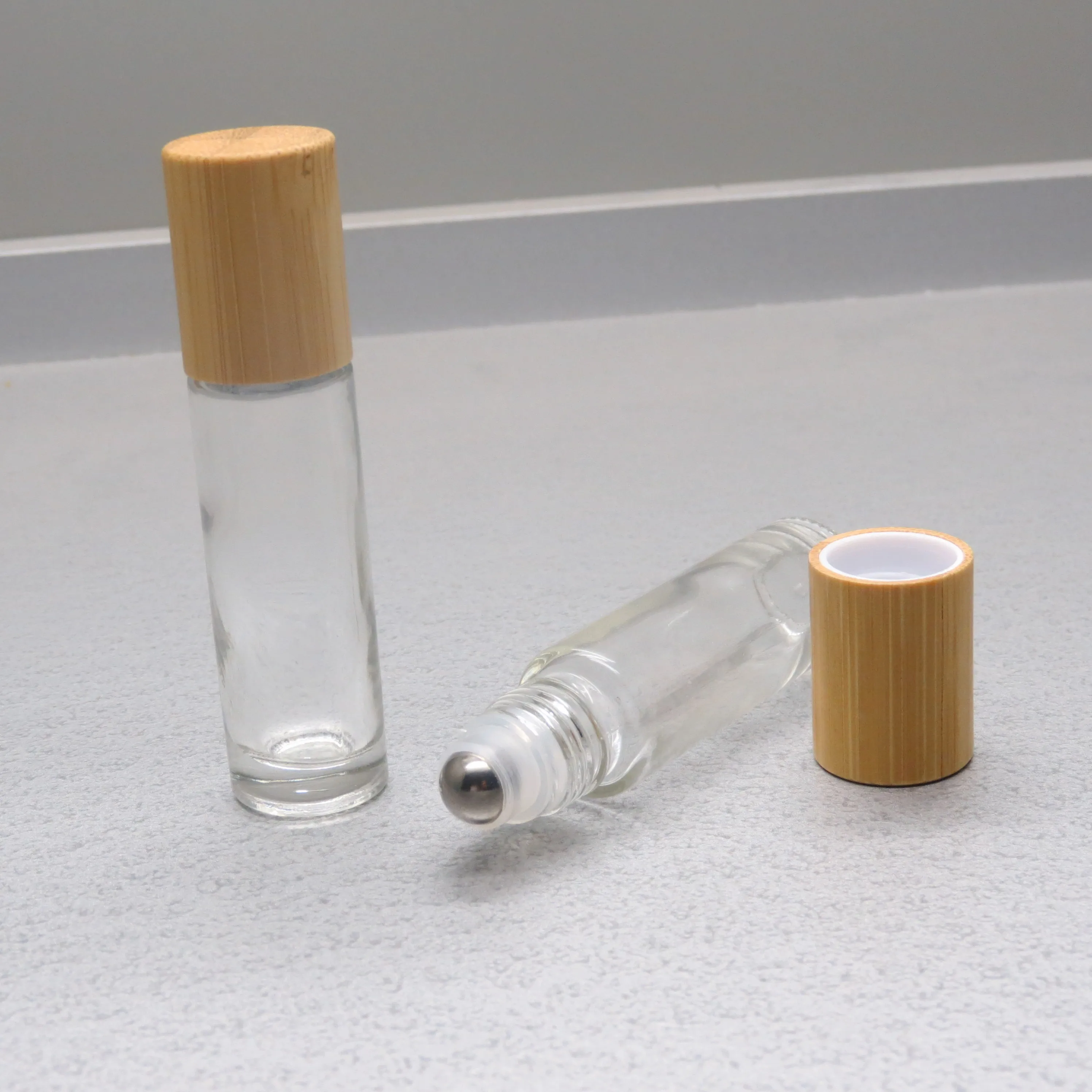 10ml roller glass bottle bamboo roller perfume bottle