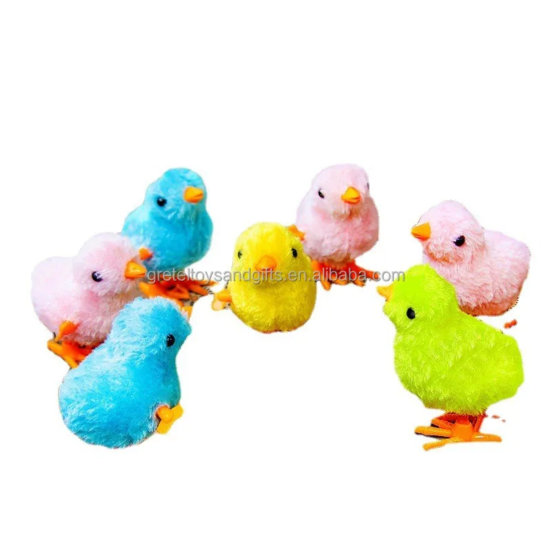 Hot Cheap Price Creative Fun Educational Wind Up Toys Clockwork Cute Chicken Plush Jumping Chick Toys