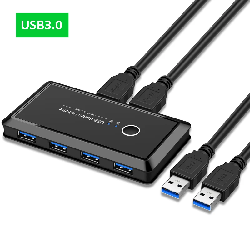 Usb 3.0 KVM switch selector for printer 4 ports  3.0 two in four out splitter 2pc share 4 usb devices for Printer Monitor Hub