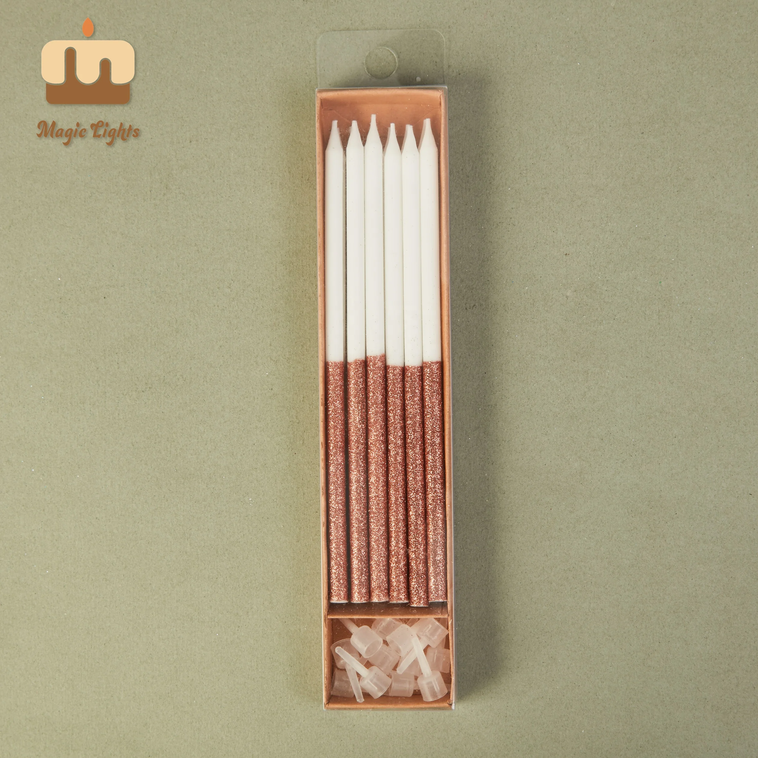 Factory Price Wholesale Custom Celebration Decoration Colorful Long Stick Glitter Happy Birthday Cake Party Candles in Bulk