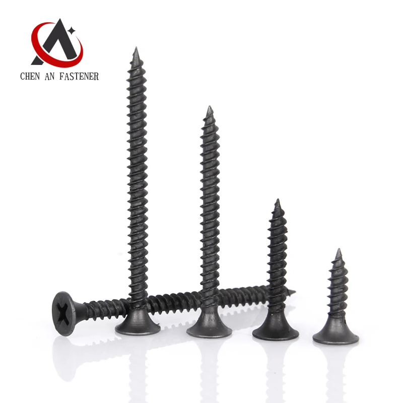 Black Phosphated Countersunk Head Drywall Nails Titanium Stainless Steel Plastic Brass Aluminum Nickel Self-Tapping Inch Metric