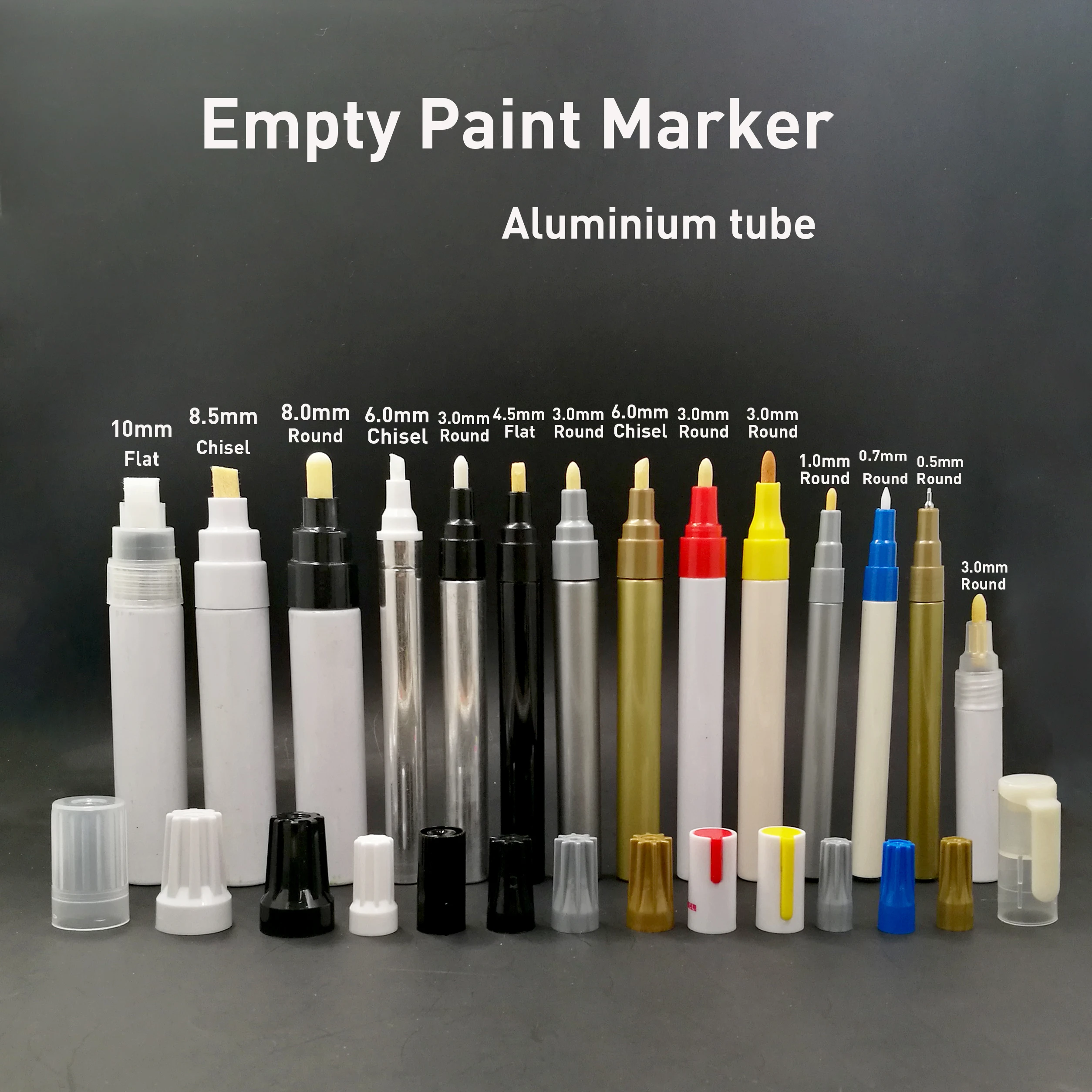 Marker accessories brush shell aluminum tube silver empty marker accessories