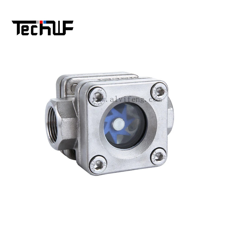 Stainless Steel Visual Fuel Impeller Sight Glass Oil Level Water Flow Indicator