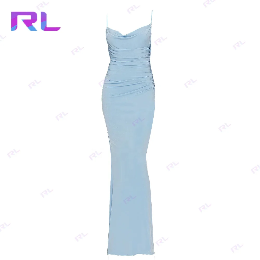 High Street Elegant Backless Maxi Slip Back Corss Strap Long Dress High Slit Open Leg Evening Satin Dresses