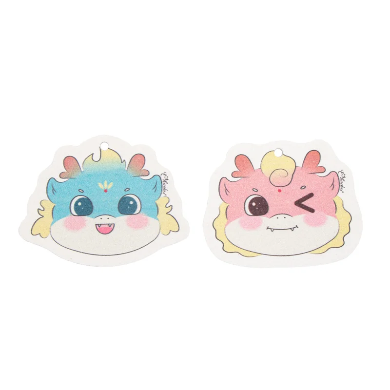 Cute Dragon Reusable Compressed Wood Pulp Cleaning Sponges Quick Drying Sponge for Kitchen