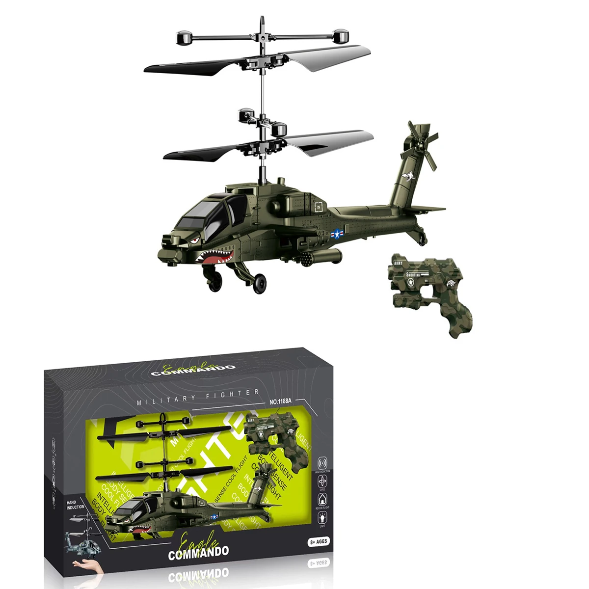 Longxi remote control Apache helicopter mini hand sensor rc infrared helicopters toy IR Gesture Sensing helicopter with control