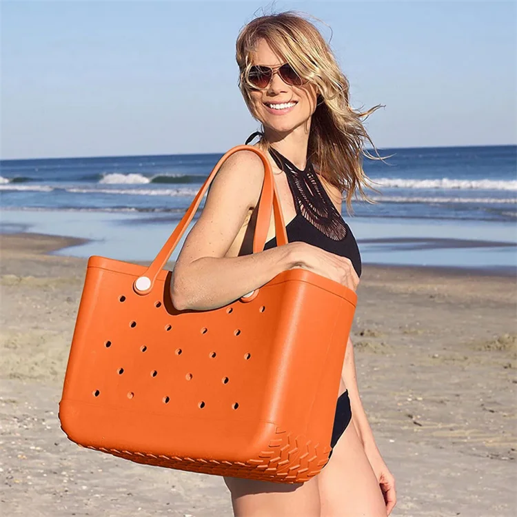 Wholesale Fashion New Summer 2023 Handbags Women Small Large Eva Bag orange Bogg Bags Silicone Beach Tote Rubber bogg beach Bag