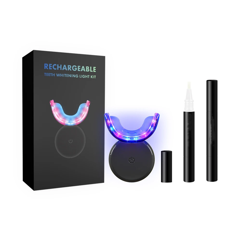 2021 Double Layer Blanchiment Dentaire UV Light Teeth Whitening LED Kit  Non Peroxide Teeth Whitener