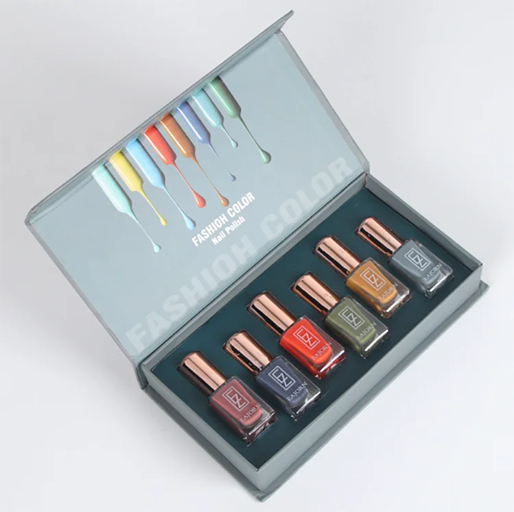 Wholesale paper empty gel nail care bottle box set nail polish packaging box