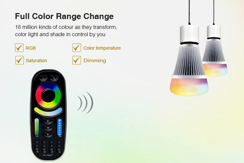 Miboxer 2.4Ghz RF RGB+CCT Remote FUT092 3V RGBCCT Led Strip Remote 5 in 1 Led Dimmer