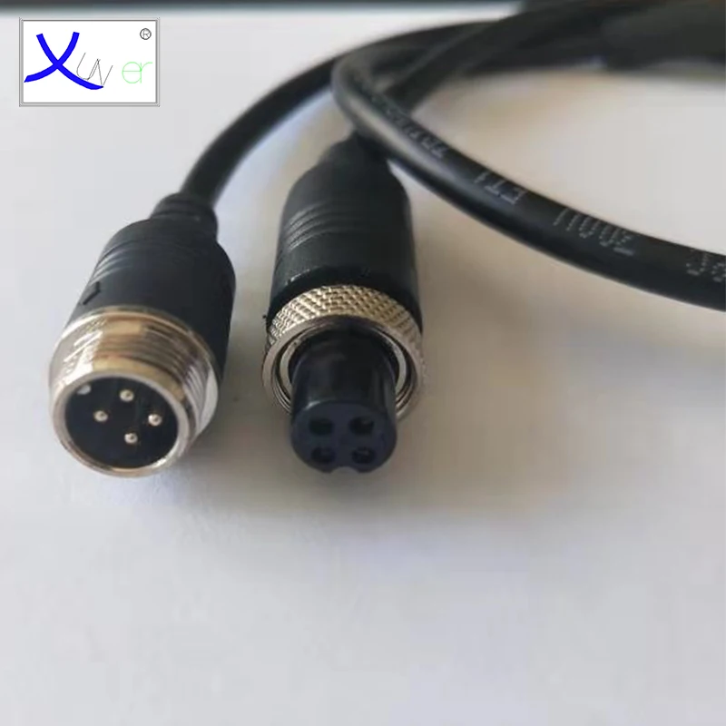 
Pre-made Vehicle CCTV 4 Pin Aviation Connector Mini Din Extension Video Cable 