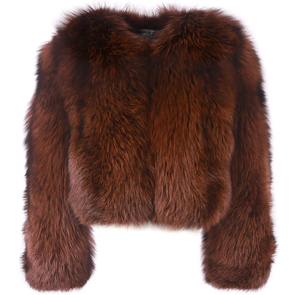 Winter Autumn Women Real Fox Fur Coat Short Natural Fur Jacket For Ladies