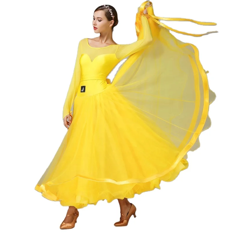 International Standard Ballroom Dance Dress  Lyrical Dance Costume Dress Women Long Ballroom Dancing Dress