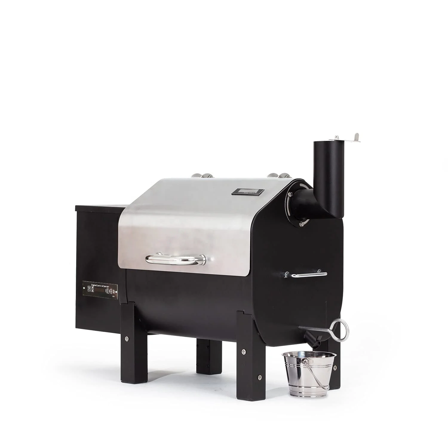 ODM OEM Electric WiFi Control Foldable Portable Wood Pellet Tailgating Grill with Meat Probe Black