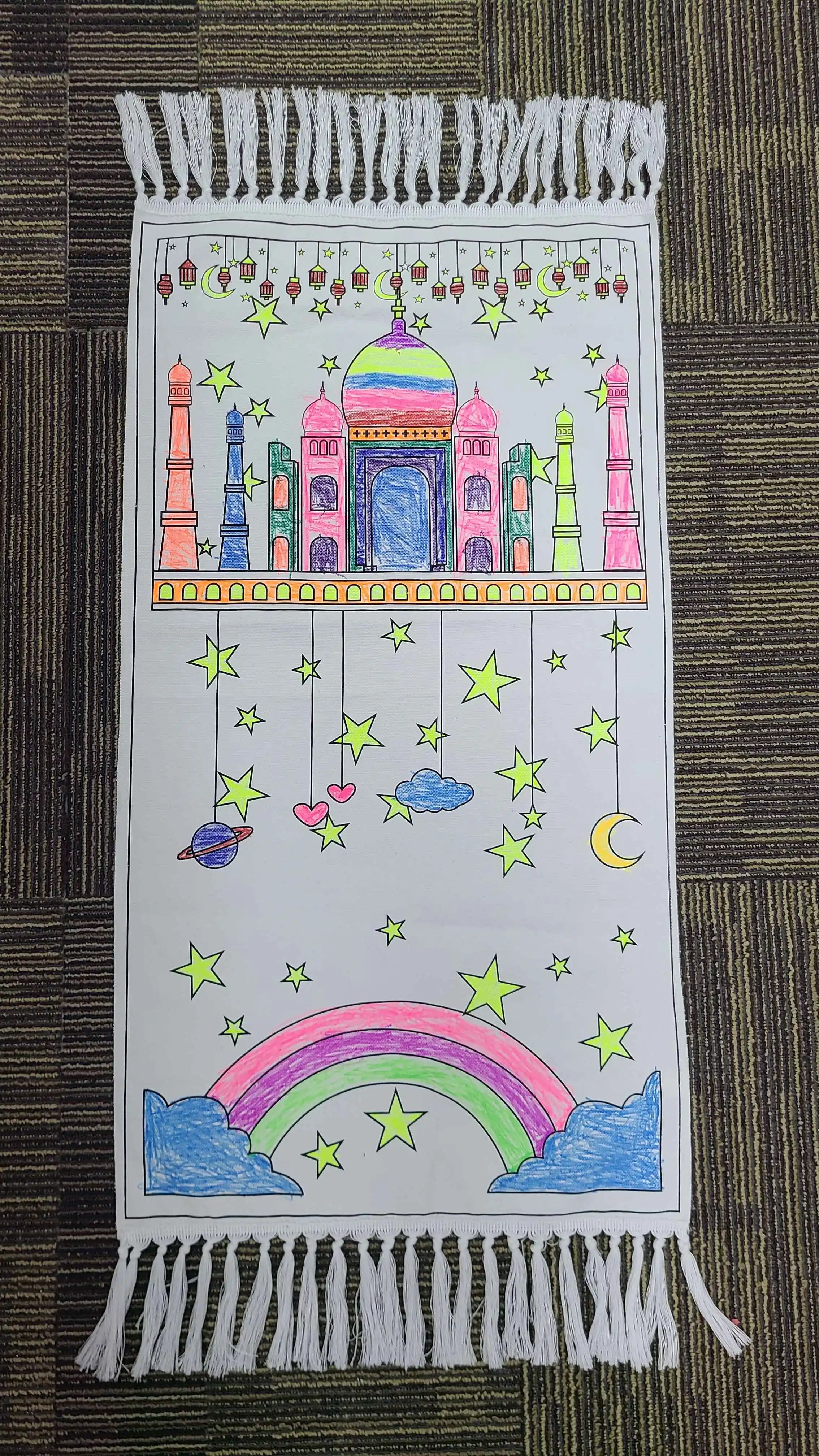 muslim compass mat education prayer rug