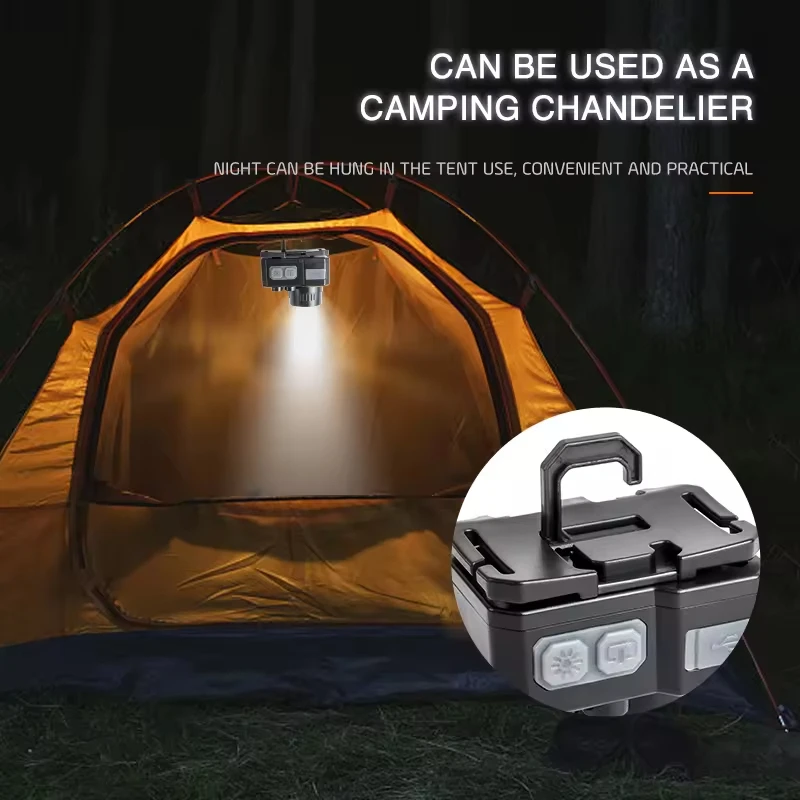 New Mini Wave Induction 45 Degree Adjustment Couple Power Display Usb Rechargeable Cob Night Running Abs Flashlight Led Headlamp