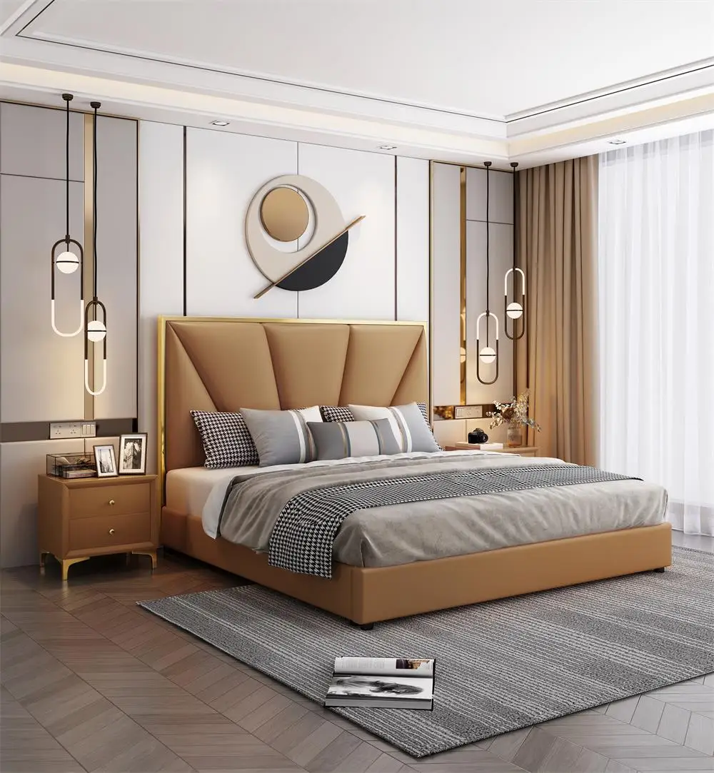  Лидер продаж роскошная современная мебель для спальни Super King Cama
