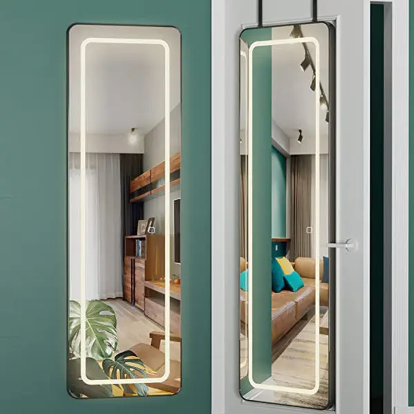 Led Lighted Aluminum Frame Smart Large Size Decorative Stand Up Body Dressing Floor Mirror Led Full Length Mirrors