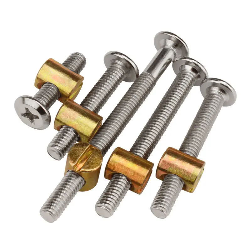 M6 M8 Furniture Set Stainless / Zinc Hammer Nut Flat Hexagon Allen Head Screws Bolts for Baby Bed