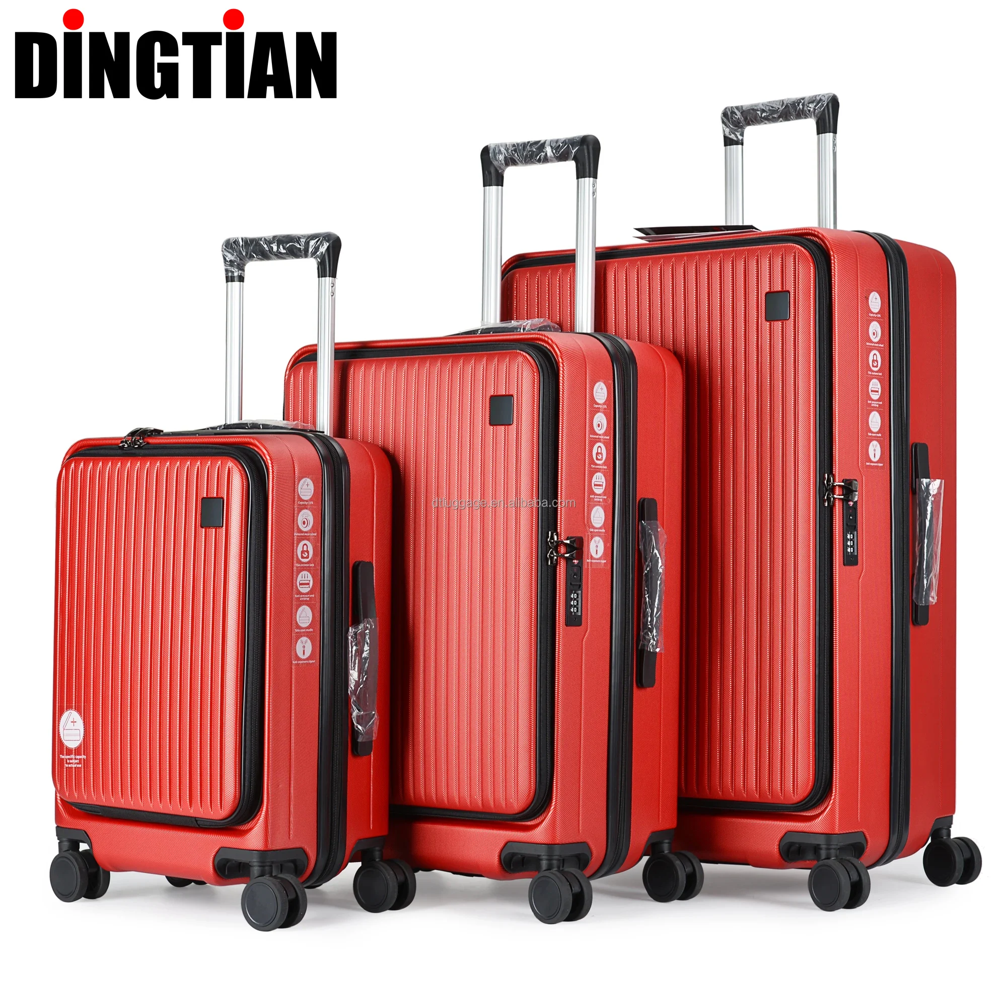 2024  new Trolley Bag Front Open Compartment Laptop Trolley Luggage computers trolley bag carry-ons