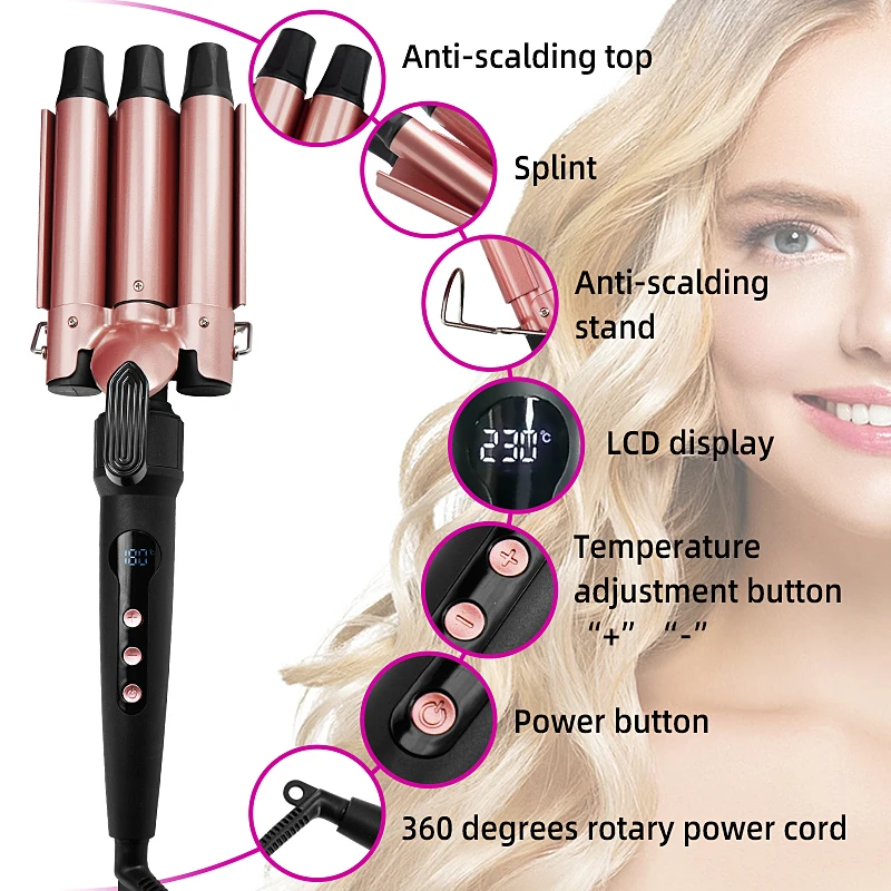 10 in 1 Multifunctional Curling Iron 10 Interchangeable Curling Wand Set Ceramic Barrel Professional Hair Curler