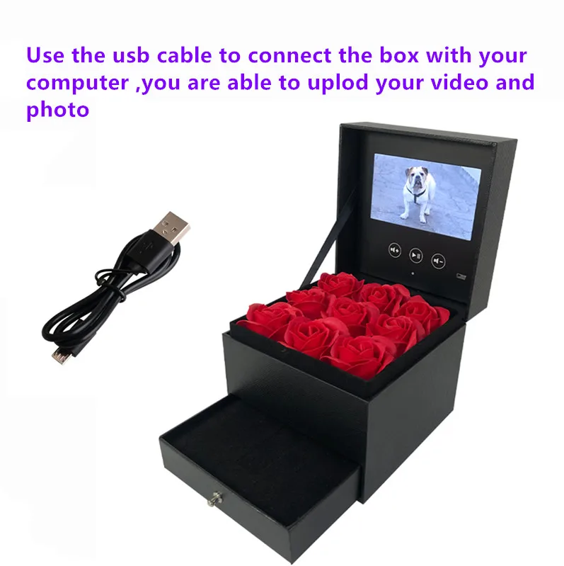 Upload Your Video lcd Screen Wedding Supplies Flower Box For Wedding Supplies