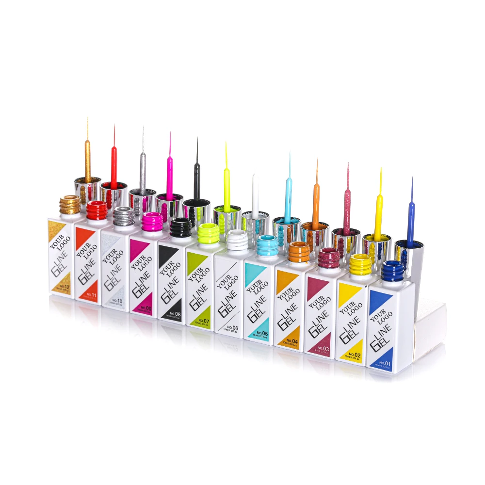 $1 sample Caili Gel Liner Nail Product Supplies Salon Quality  High Pigment Long Lasting Gel Liner 48 Colors Nail Art Gel Liner