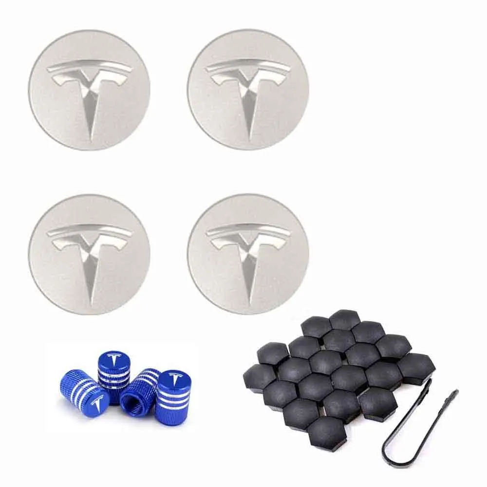 2021 HOT (29PCS) 4*wheel center caps car  hub caps valve  rim caps covers for tesla model 3 Y S or X
