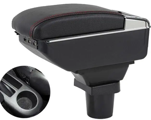 Leather Car Center Console Armrests Storage Box for Kia Forte K2 Rio 2009~2017
