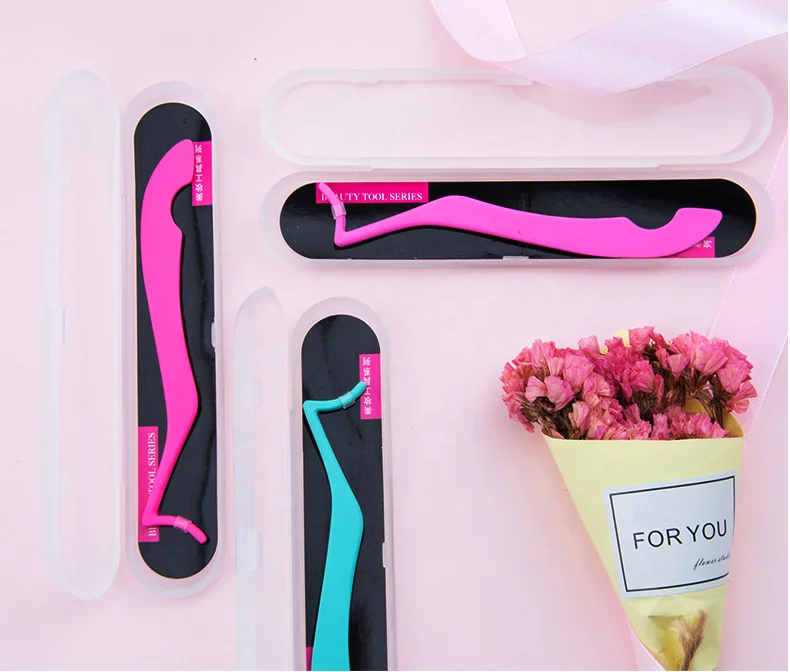 Private Label Custom Logo Stainless Steel False Eyelash Applicator Tool Mink Lash Tweezer